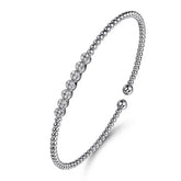 14K White Gold Diamond Flex Bead Cuff with Diamonds S1936497